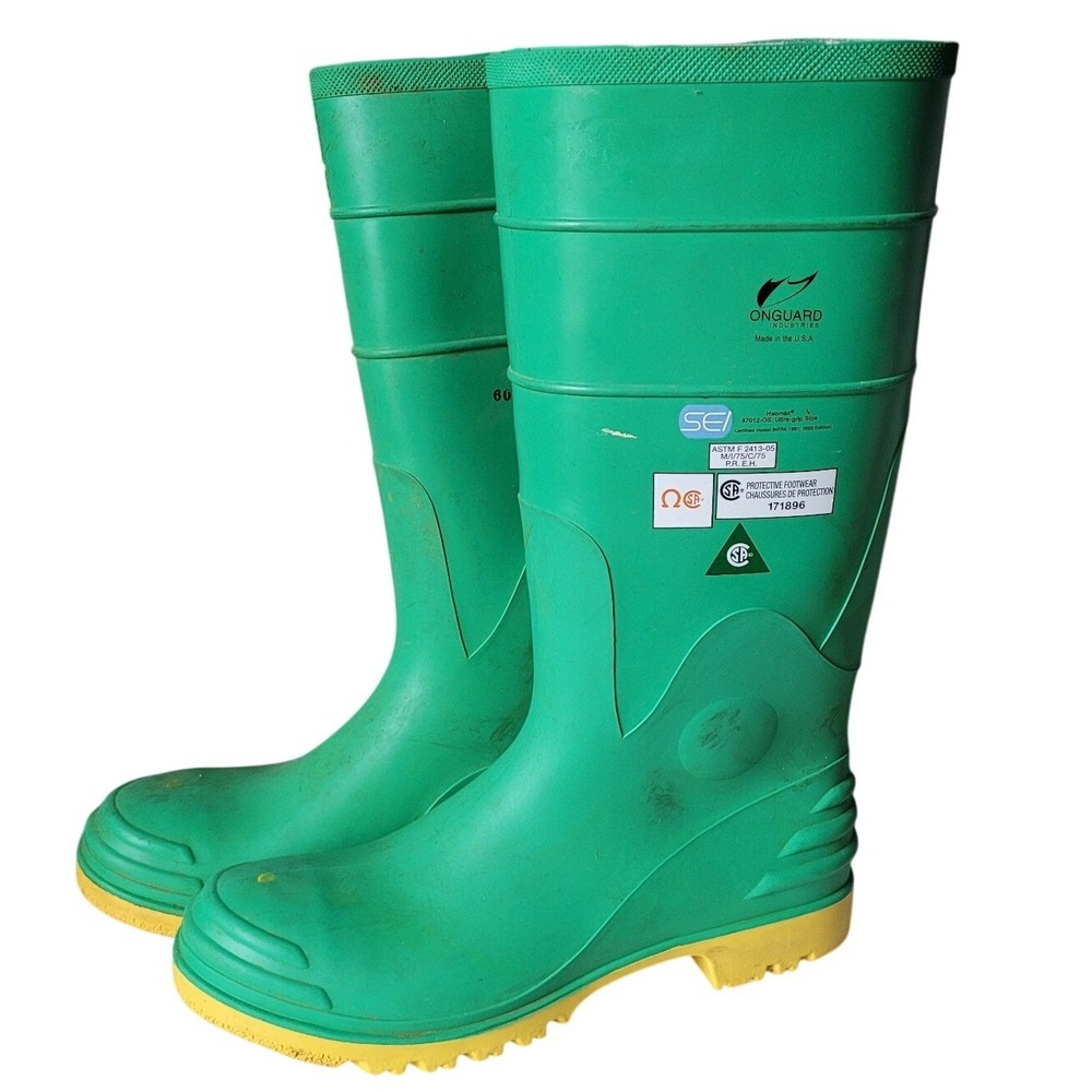 Onguard Hazmax Green Rubber Safety Boots - Steel Toe & Shank (Size 13)